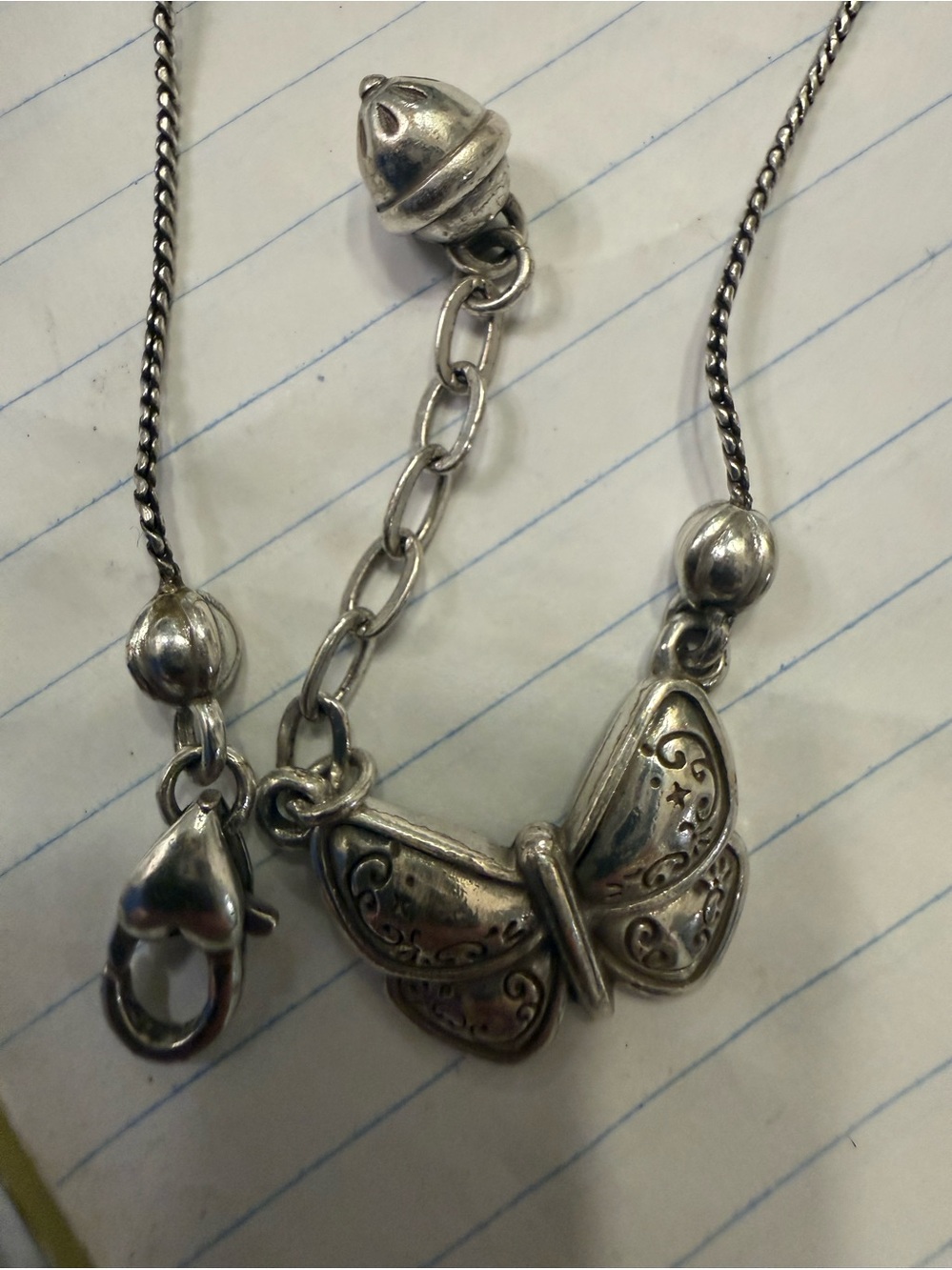 Brighton silver Tone Butterfly Necklace